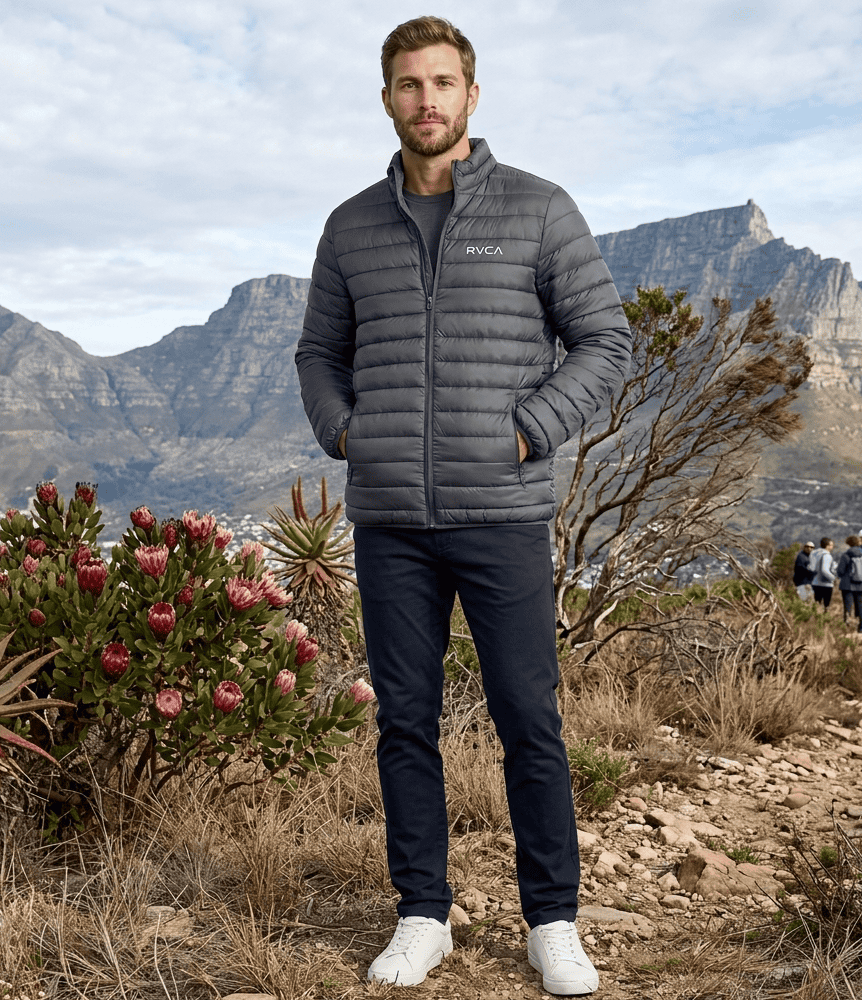 RVCA VA Full Zip Puffer Jacket -  Dark Grey