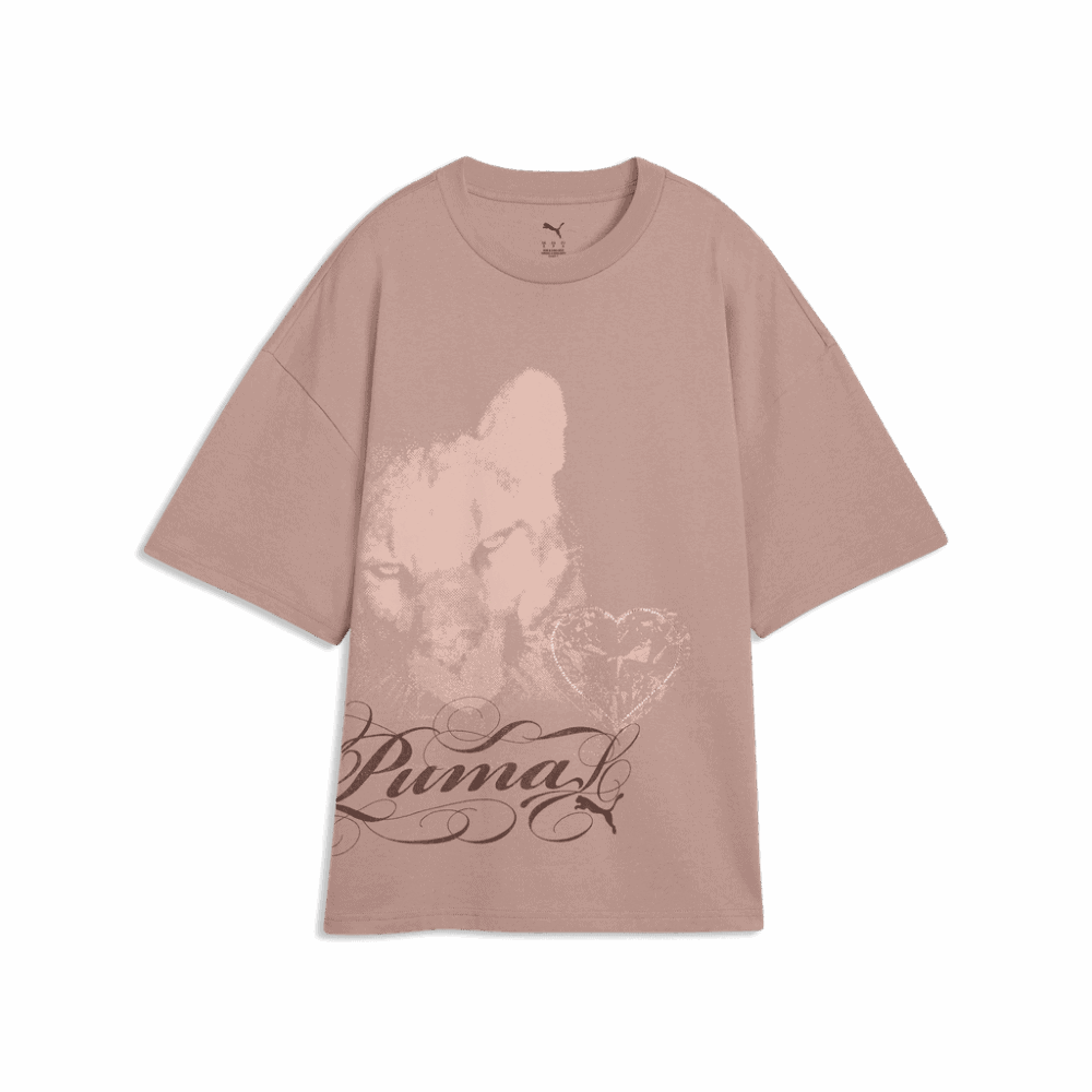 Puma Street Glam Oversized Graphic Tee Women - Sandstone