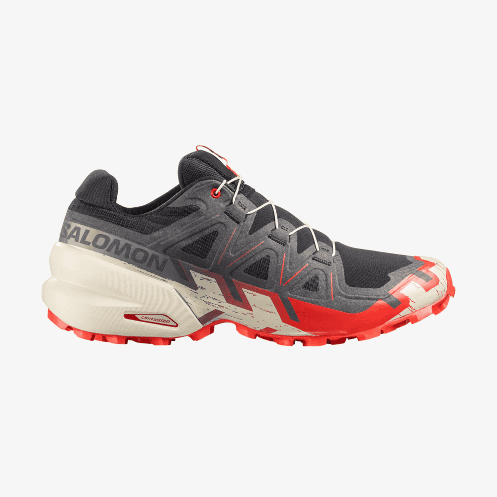 Salomon SPEEDCROSS 6 Trail Running Shoes - Fiery Red- Milk