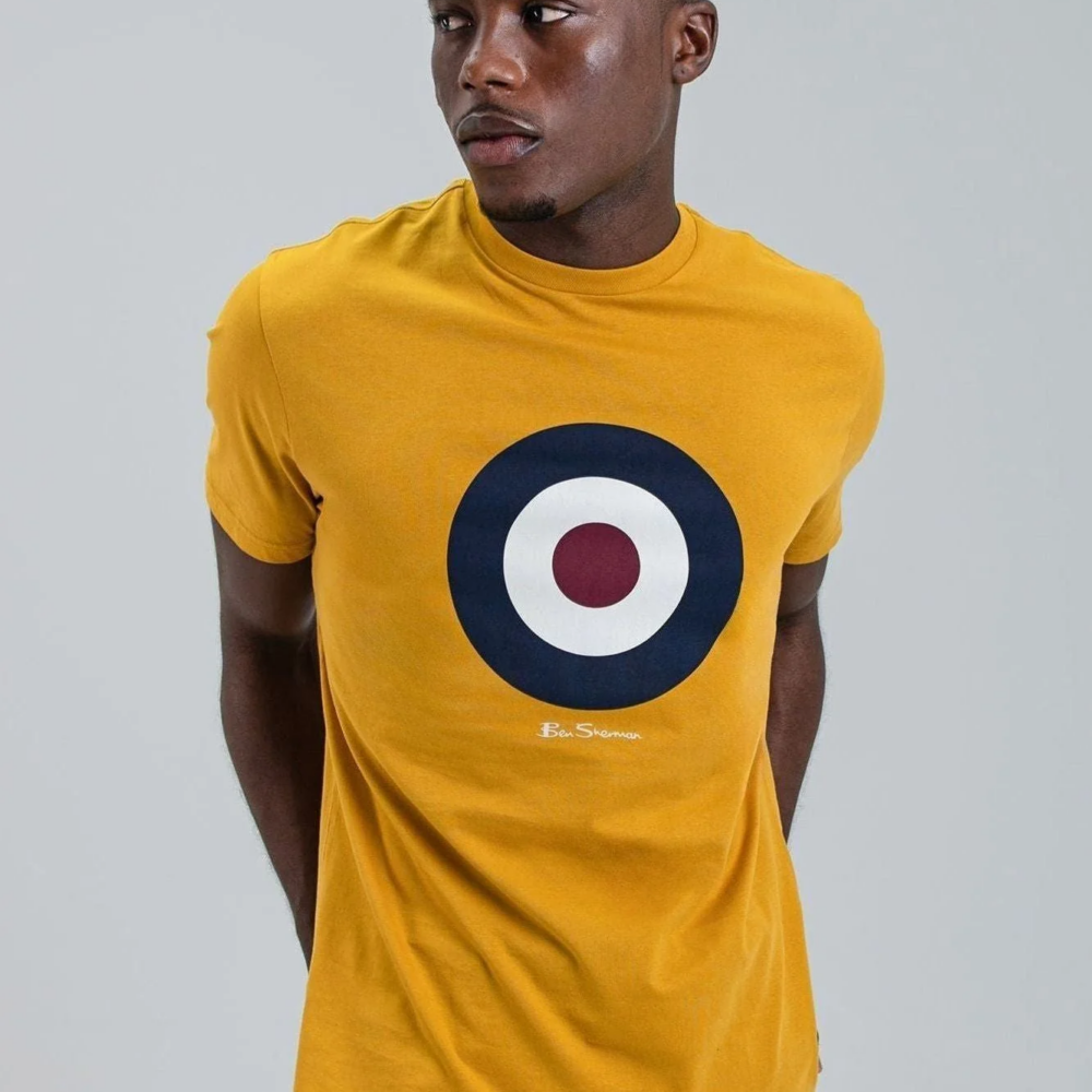 Ben Sherman Logo Branded Target Tee - Dijon