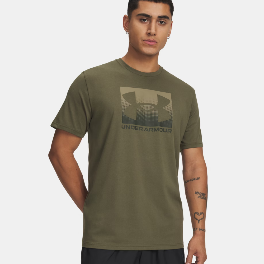 Under Armour Boxed Men's Sports Short Sleeve - Marine Green